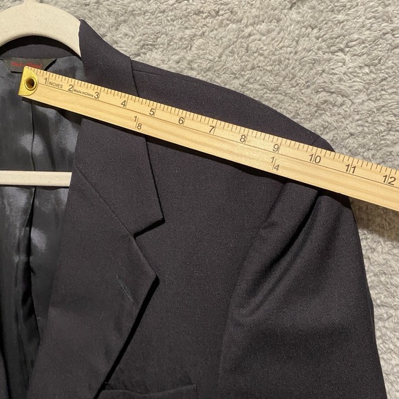 Savile Row Wool Sports Jacket 42R‎ Suit Blazer 2 Button Dark Navy Blue - Picture 6 of 13